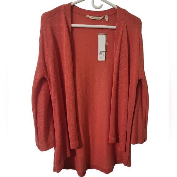 Soft Surroundings Sweaters - Soft Surroundings Rust Coral Reef Drapey Open Front Trisa Cardigan, S New w/tag